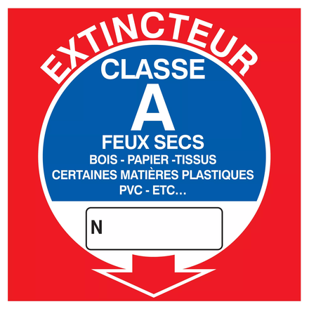 PANNEAU EXTINCTEUR CLASSE A 200X200MM TALIAPLAST - 728114