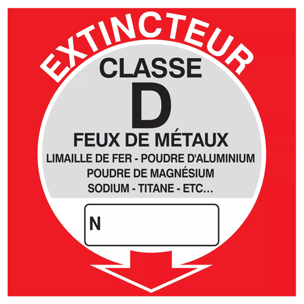 PANNEAU EXTINCTEUR CLASSE D 200X200MM TALIAPLAST - 728119