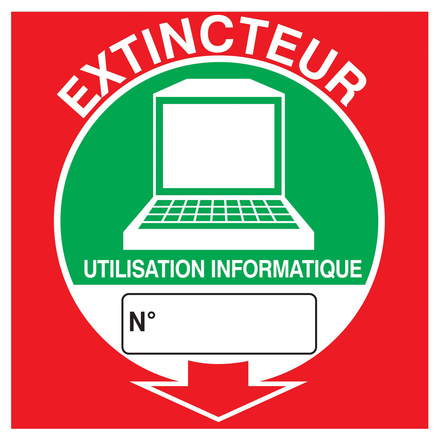 PANNEAU EXTINCTEUR UTILISATION INFORMATIQUE 200X200MM TALIAPLAST - 728122