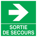 PANNEAU SORTIE DE SECOURS FLECHE A DROITE 200X200MM TALIAPLAST - 728409