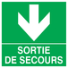 PANNEAU SORTIE DE SECOURS FLECHE EN BAS 200X200MM TALIAPLAST - 728412