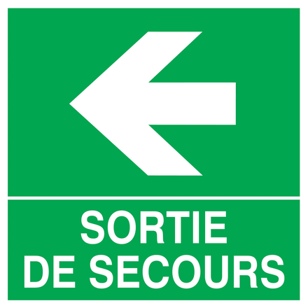 PANNEAU SORTIE DE SECOURS FLECHE A GAUCHE 200X200MM TALIAPLAST - 728414