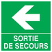 PANNEAU SORTIE DE SECOURS FLECHE A GAUCHE 200X200MM TALIAPLAST - 728414