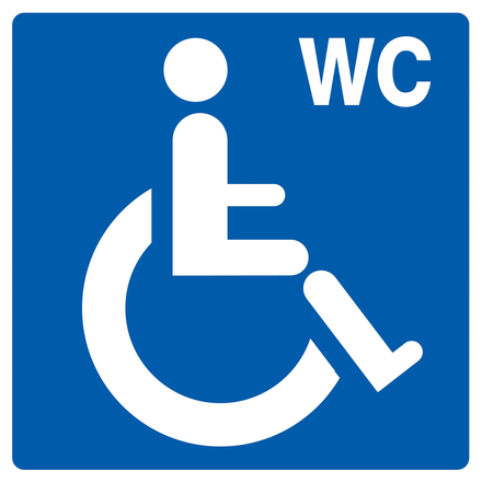 Panneau adhésif TOILETTES HANDICAPES 200X200MM TALIAPLAST - 728613