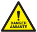 Panneau adhésif DANGER AMIANTE 300X300X300MM TALIAPLAST - 729309