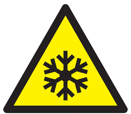 Panneau adhésif DANGER, BASSES TEMPERATURES COND° DE GEL 300X300X300mm TALIAPLAST - 729315