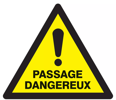 Panneau adhésif DANGER PASSAGE DANGEREUX 300X300X300MM TALIAPLAST - 729326