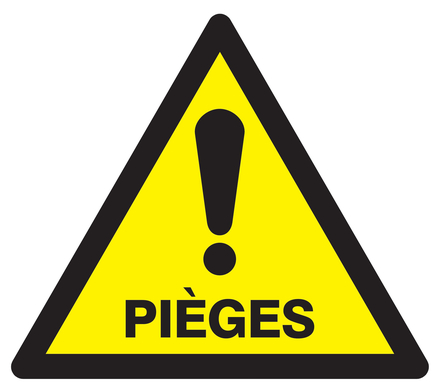 Panneau adhésif DANGER PIEGES 300X300X300MM TALIAPLAST - 729329