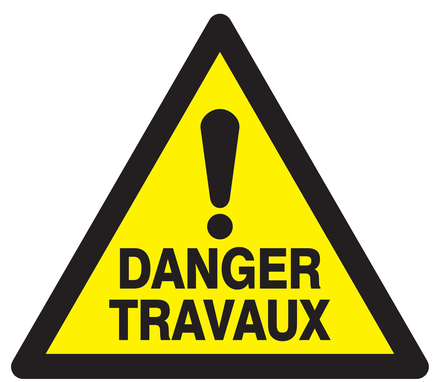 PANNEAU DANGER TRAVAUX 300X300X300MM TALIAPLAST - 729334