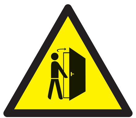 Danger attention a l'ouverture de porte 300x300x300mm TALIAPLAST - 729346