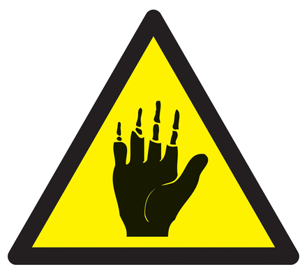 Panneau adhésif DANGER PRODUIT CORROSIF POUR LES MAINS 300X300X300MM TALIAPLAST - 729361