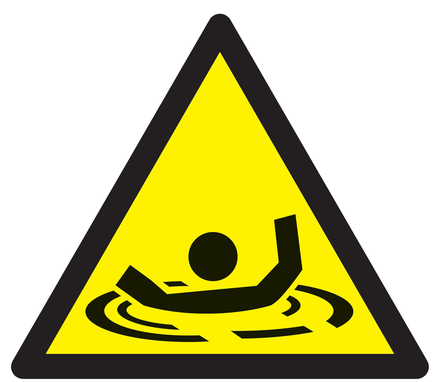 Panneau adhésif DANGER RISQUE DE NOYADE 300X300X300MM TALIAPLAST - 729364