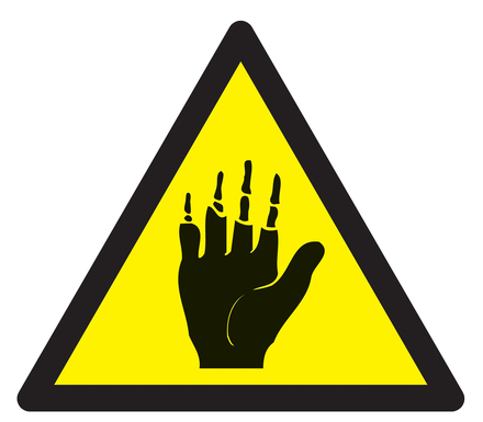 PANNEAU DANGER PRODUIT CORROSIF POUR LES MAINS 100X100X100MM TALIAPLAST - 729903