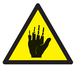 PANNEAU DANGER PRODUIT CORROSIF POUR LES MAINS 100X100X100MM TALIAPLAST - 729903