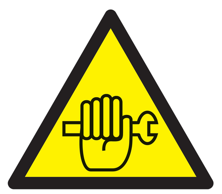 PANNEAU DANGER TRAVAUX DE MAINTENANCE EN COURS 100X100X100MM TALIAPLAST - 729909
