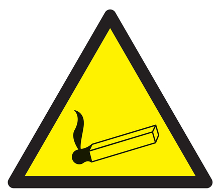 Panneau adhésif DANGER FLAMME NUE MATIERE INFLAMMABLE 100X100X100MM TALIAPLAST - 729925