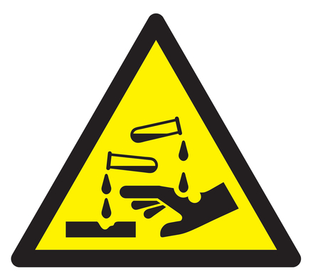 PANNEAU DANGER, SUBSTANCES CORROSIVES 100X100X100MM TALIAPLAST - 729940