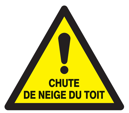 Panneau adhésif DANGER CHUTE DE NEIGE DU TOIT 100X100X100MM TALIAPLAST - 729956