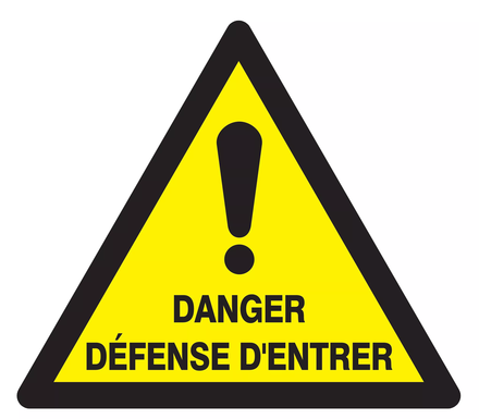 Panneau adhésif DANGER DEFENSE D'ENTRER 100X100X100MM TALIAPLAST - 729961