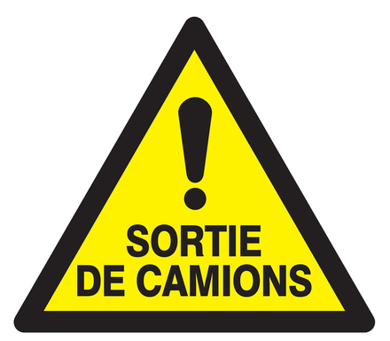 PANNEAU DANGER SORTIE DE CAMIONS 100X100X100MM TALIAPLAST - 729963