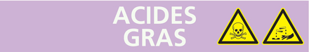 Signalétique de marquage ACIDES 222X37 Acide gras 222x37mm (20 adhesifs pour tuyauterie) TALIAPLAST - 731710