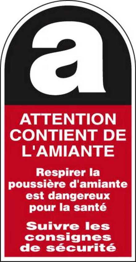 PANNEAU ATTENTION CONTIENT DE L'AMIANTE 27X52MM (50 UNITÉS) TALIAPLAST - 733901