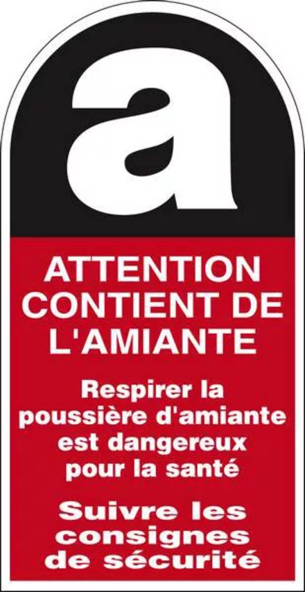 PANNEAU ATTENTION CONTIENT DE L'AMIANTE 56X109MM (10 UNITÉS) TALIAPLAST - 733902