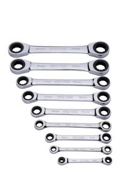 Jeu de 9 clés polygonales à cliquet SAM OUTILLAGE - 106CJ9