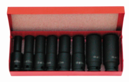 JEU DE 8 DOUILLES CHOCS 3/8' LONGUES SAM OUTILLAGE - 19131