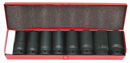 COFFRET DE 8 DOUILLES CHOCS 3/4' LONGUES DE 24 A 36 MM SAM OUTILLAGE - 19161