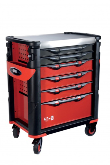 Servante 41 - 6 tiroirs - a badge magnetique - rouge SAM OUTILLAGE - 416SAB