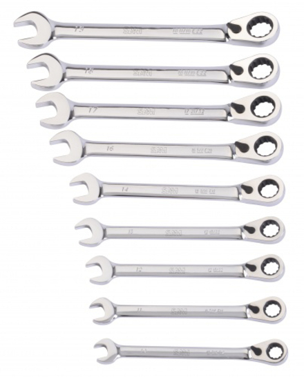 Jeu de 9 cles mixtes a cliquet multi-empreintes SAM OUTILLAGE - 50HCJ9