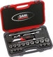 COFFRET SAM OUTILLAGE DOUILLES ET ACCESSOIRES 22 OUTILS 3/8 -74J22A