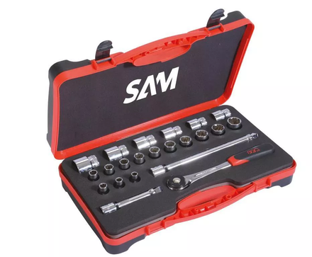 Coffret de douilles tous profils carré 1/2' - 22 outils SAM OUTILLAGE - 75CSDH22