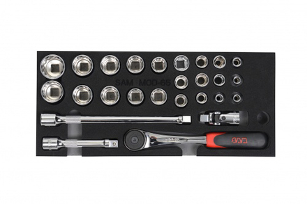 Module mousse 1/3 de 22 outils 1/2'' en pouce SAM OUTILLAGE - 75S22PMM