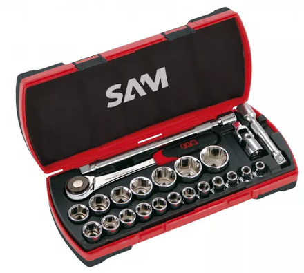 Coffret douilles et accessoires 1/2'' - 23 outils SAM OUTILLAGE - 75SH23
