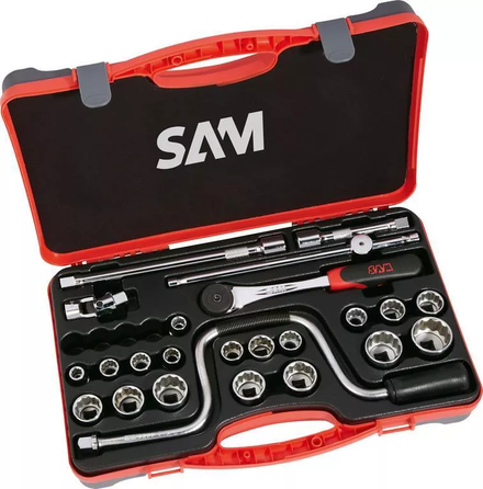 COFFRET 24 OUTILS 1/2' EN POUCES SAM OUTILLAGE - 75SP24