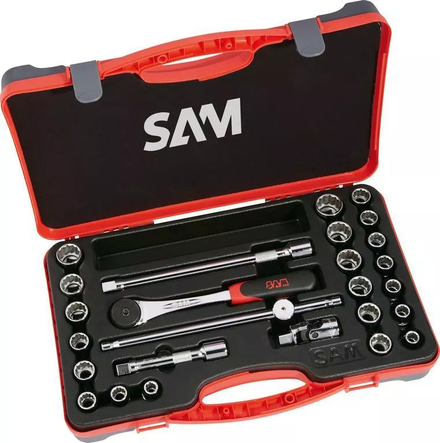 COFFRET 26 OUTILS 1/2' EN MM ET EN POUCES SAM OUTILLAGE - 75SPM26