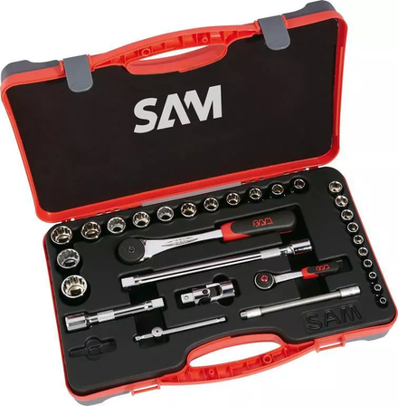 COFFRET 30 OUTILS 1/4' ET 1/2' SAM OUTILLAGE - 75SR30