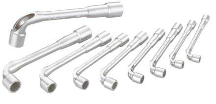 JEU DE 9 CLÉS À PIPE SAM OUTILLAGE DÉBOUCHÉES 6/12 PANS SATINÉE 8 A 19 MM -93-J9