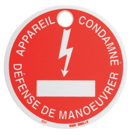 Macaron signalétique rond pour cadenas de condamnation CAD-60 SAM OUTILLAGE - CAD60C
