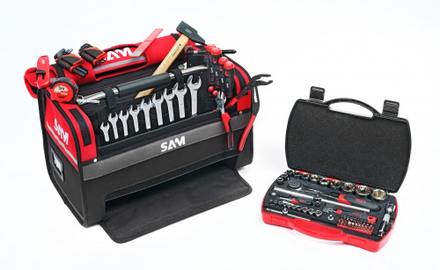 Caisse textile 39 litres avec 100 outils de maintenance SAM OUTILLAGE - CP100BAG1N
