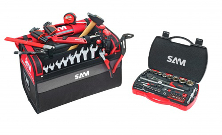 Caisse textile 30 litres avec 100 outils de maintenance SAM OUTILLAGE - CP100BAG2N