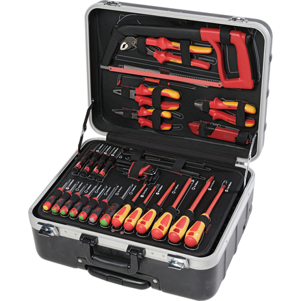 VALISE TROLLEY DE MAINTENANCE ÉLECTRIQUE 128 OUTILS SAM OUTILLAGE - CP128ELEC