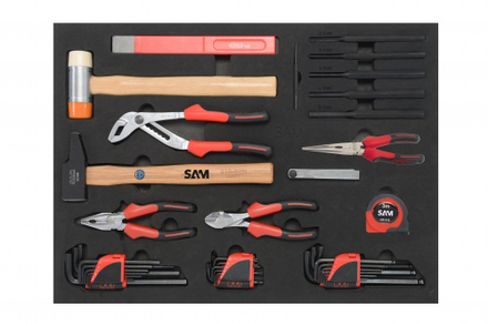 Composition 200 outils plateau n°3 en module mousse 3/3 SAM OUTILLAGE - CPP200PM3
