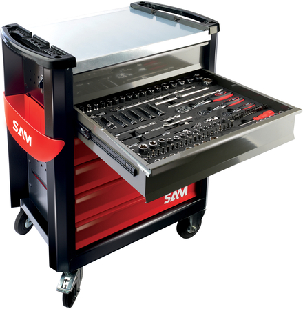 SERVANTE 6 TIROIRS 224 OUTILS COMPOSITION MAINTENANCE INDUSTRIELLE + PADDLE GONFLABLE OFFERT SAM OUTILLAGE - CPP-224PM6