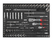 COMPOSITION DE 300 OUTILS SAM OUTILLAGE AVEC SERVANTE ECONOMIQUE 6 TIROIRS SERVI-630N EN MODULES MOUSSE - CPP300PM