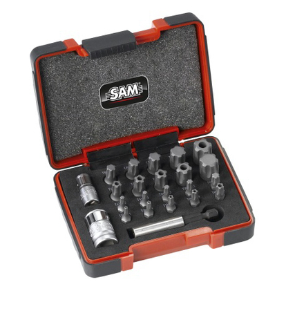 Coffret 23 embouts torx et torx plus avec adaptateurs SAM OUTILLAGE - EMB23CX