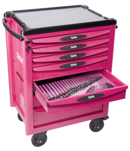 Servante 40 - 7 tiroirs - magenta - plateau aluminium SAM OUTILLAGE - SERVI740FME