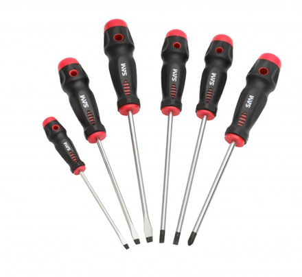 Jeu de 6 tournevis ta fente et pozidriv SAM OUTILLAGE - TAJ2